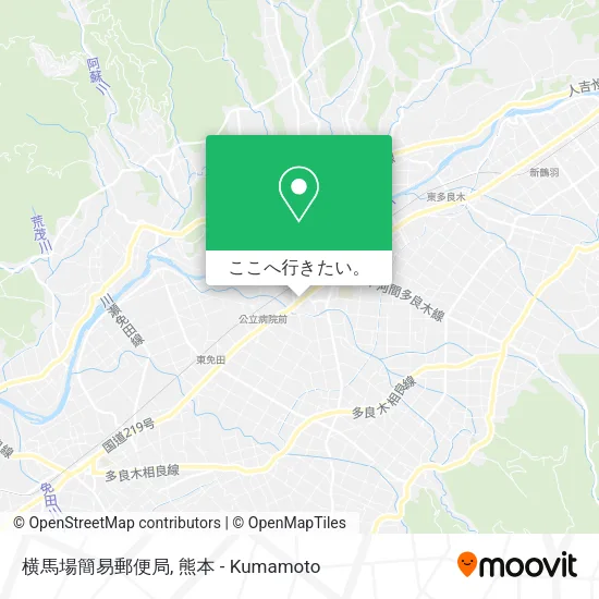 横馬場簡易郵便局地図