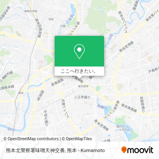 熊本北警察署味噌天神交番地図