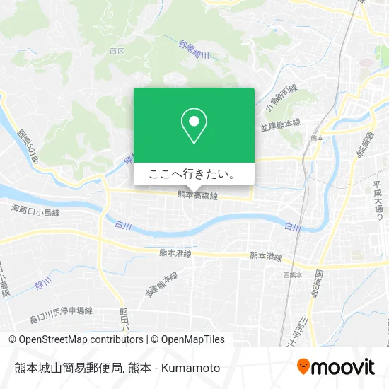 熊本城山簡易郵便局地図