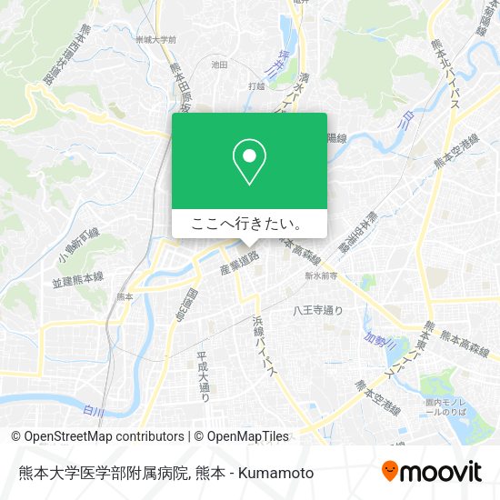 熊本大学医学部附属病院地図