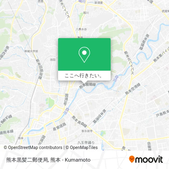 熊本黒髪二郵便局地図