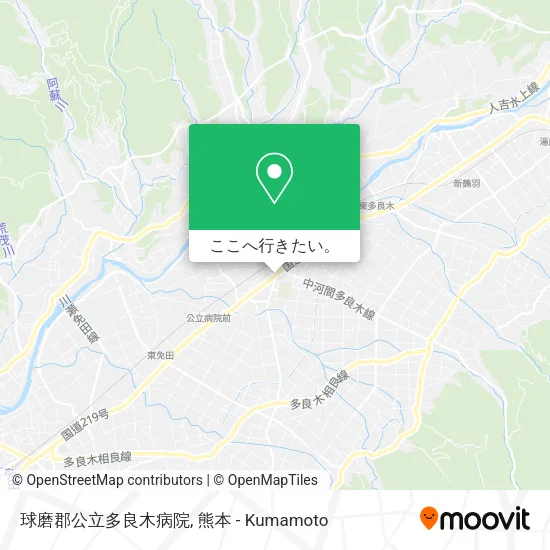 球磨郡公立多良木病院地図