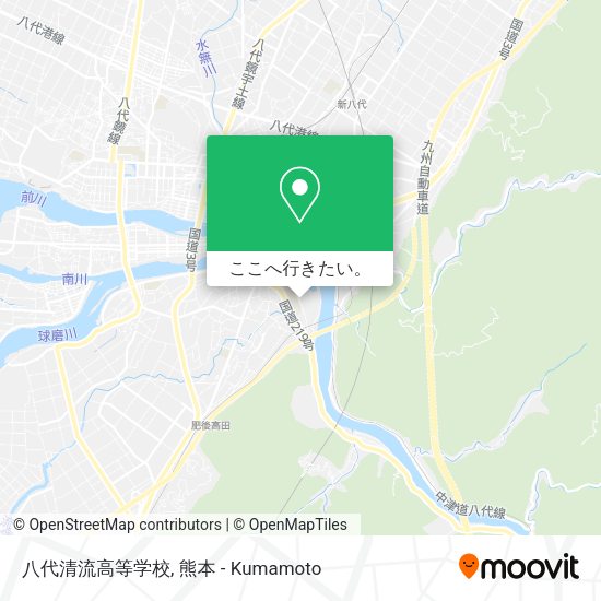 八代清流高等学校地図