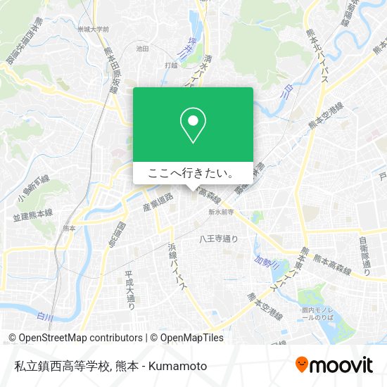 私立鎮西高等学校地図