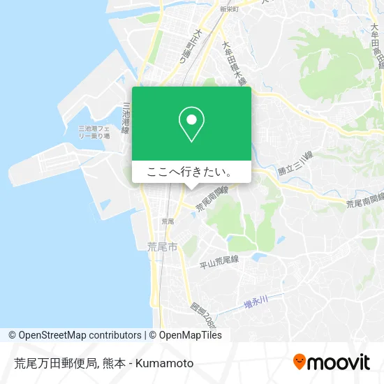 荒尾万田郵便局地図
