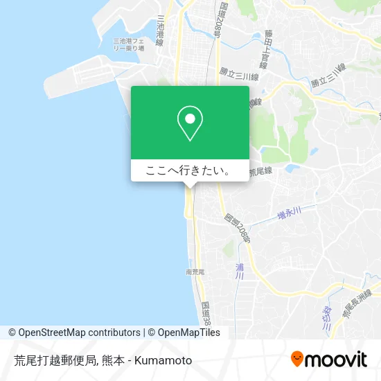 荒尾打越郵便局地図