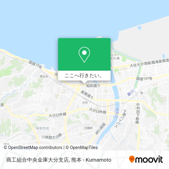 商工組合中央金庫大分支店地図
