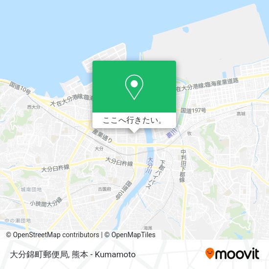 大分錦町郵便局地図
