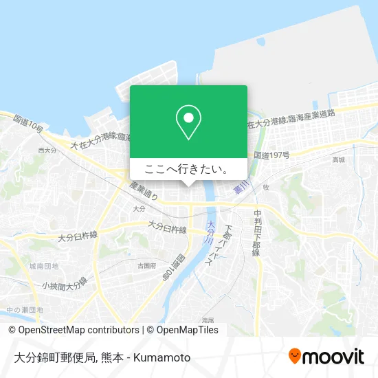 大分錦町郵便局地図