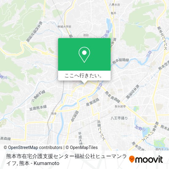 熊本市在宅介護支援センター福祉公社ヒューマンライフ地図
