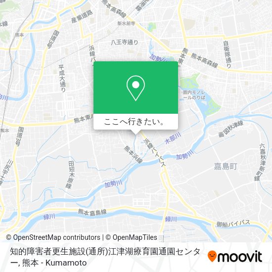 知的障害者更生施設(通所)江津湖療育園通園センター地図