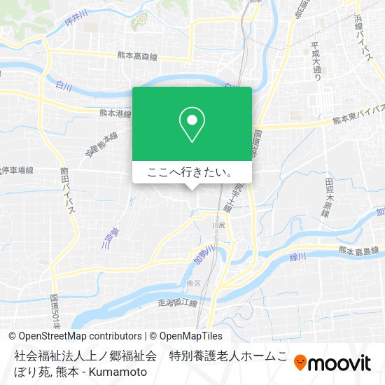社会福祉法人上ノ郷福祉会　特別養護老人ホームこぼり苑地図