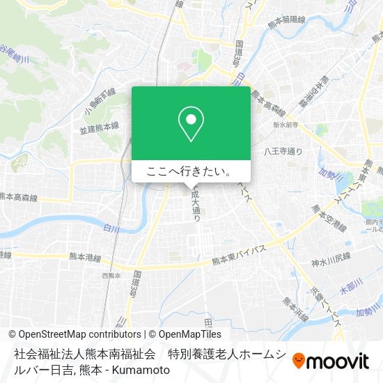 社会福祉法人熊本南福祉会　特別養護老人ホームシルバー日吉地図
