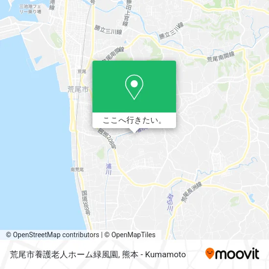荒尾市養護老人ホーム緑風園地図
