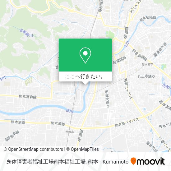 身体障害者福祉工場熊本福祉工場地図