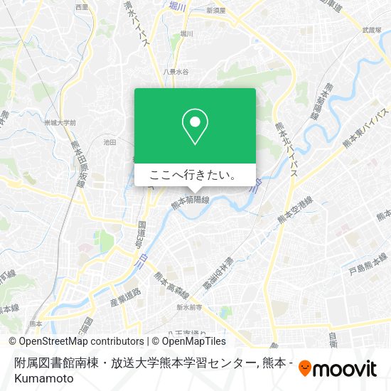 附属図書館南棟・放送大学熊本学習センター地図
