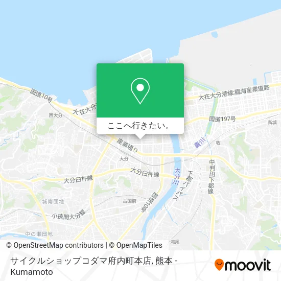 サイクルショップコダマ府内町本店地図