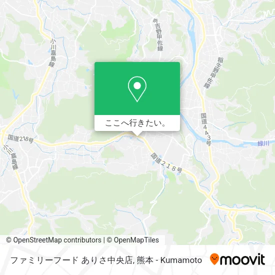 ファミリーフード ありさ中央店地図