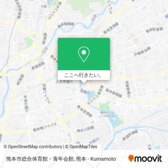 熊本市総合体育館・青年会館地図
