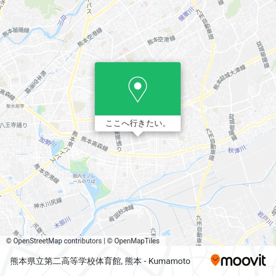 熊本県立第二高等学校体育館地図