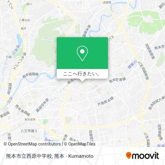 熊本市立西原中学校地図
