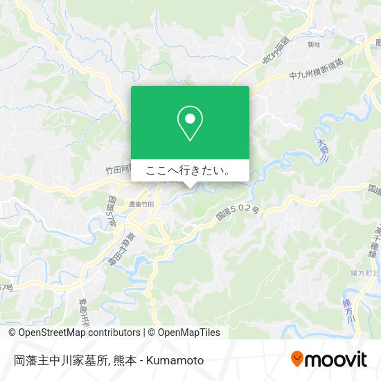 岡藩主中川家墓所地図