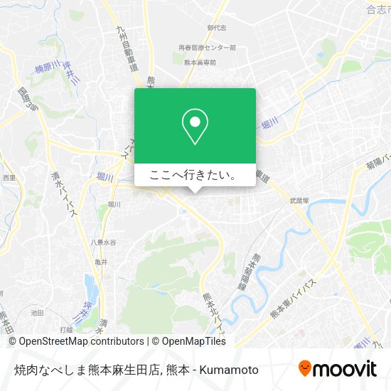 焼肉なべしま熊本麻生田店地図