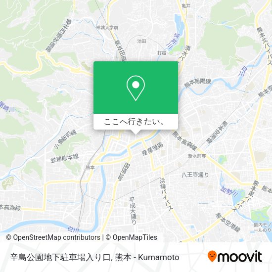 辛島公園地下駐車場入り口地図