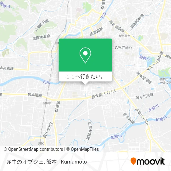 赤牛のオブジェ地図