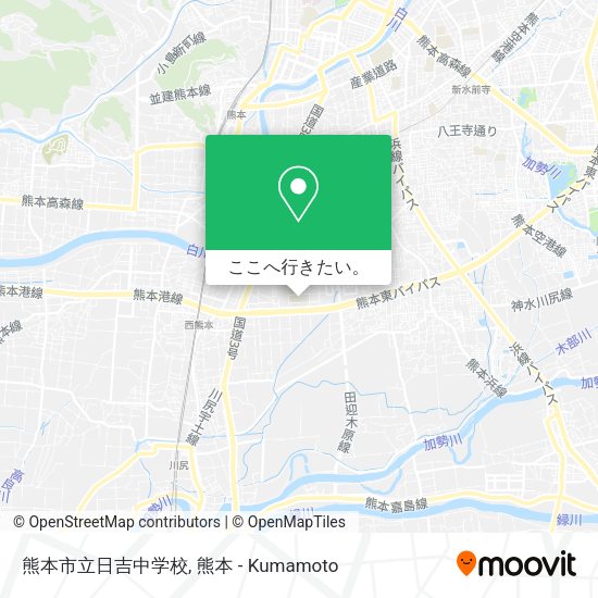 熊本市立日吉中学校地図
