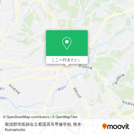 菊池郡市医師会立看護高等専修学校地図