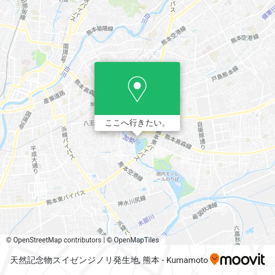 天然記念物スイゼンジノリ発生地地図