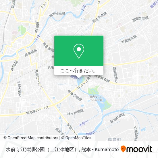 水前寺江津湖公園（上江津地区）地図