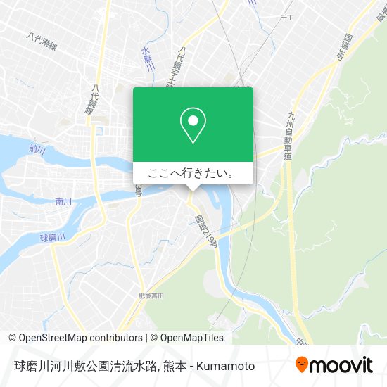 球磨川河川敷公園清流水路地図