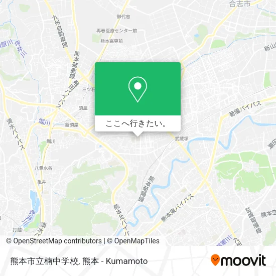 熊本市立楠中学校地図