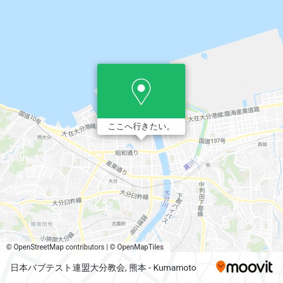 日本バブテスト連盟大分教会地図