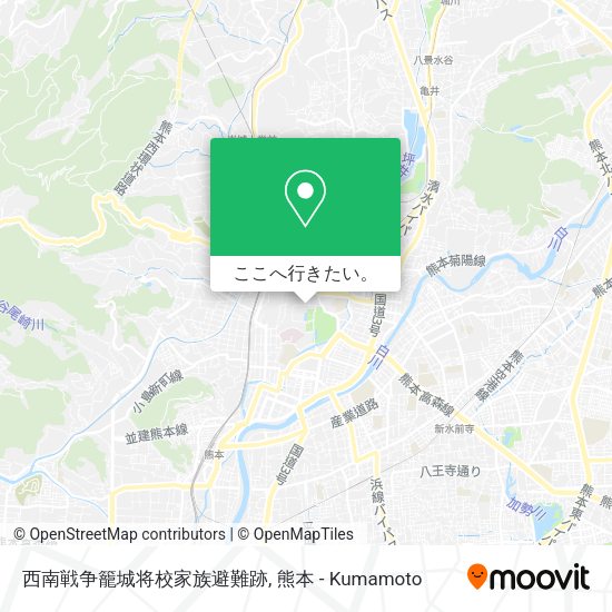西南戦争籠城将校家族避難跡地図