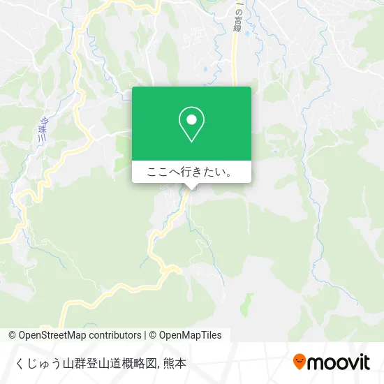くじゅう山群登山道概略図地図
