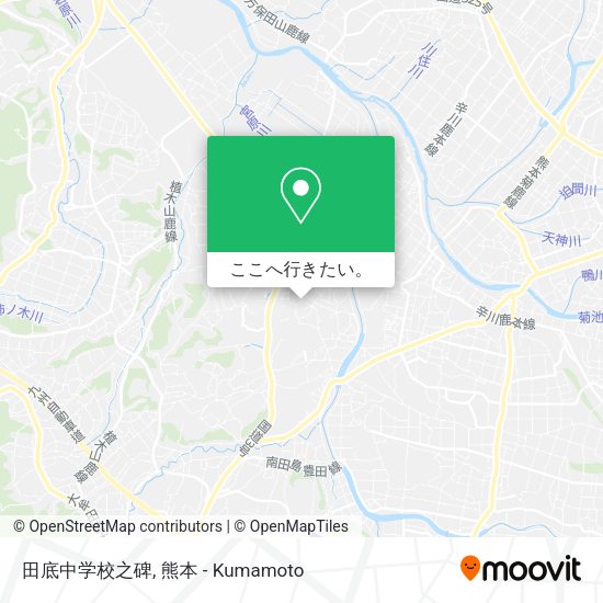 田底中学校之碑地図