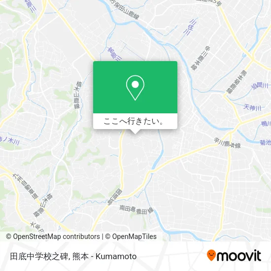 田底中学校之碑地図
