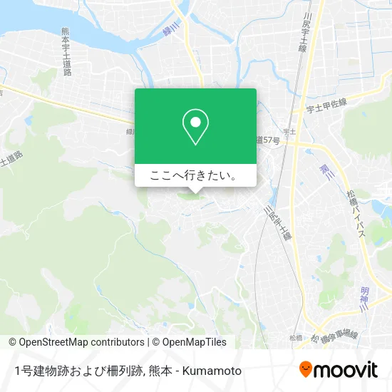 1号建物跡および柵列跡地図