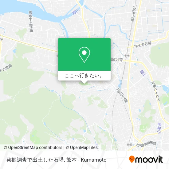 発掘調査で出土した石塔地図