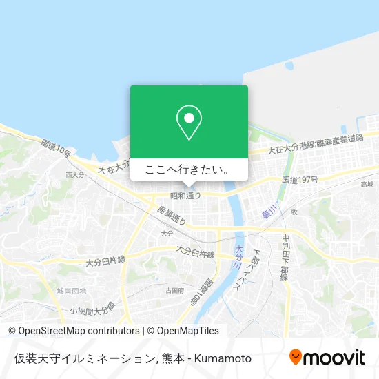 仮装天守イルミネーション地図