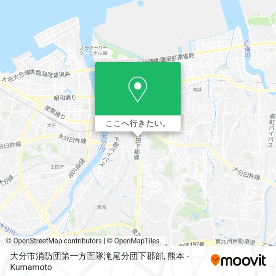 大分市消防団第一方面隊滝尾分団下郡部地図