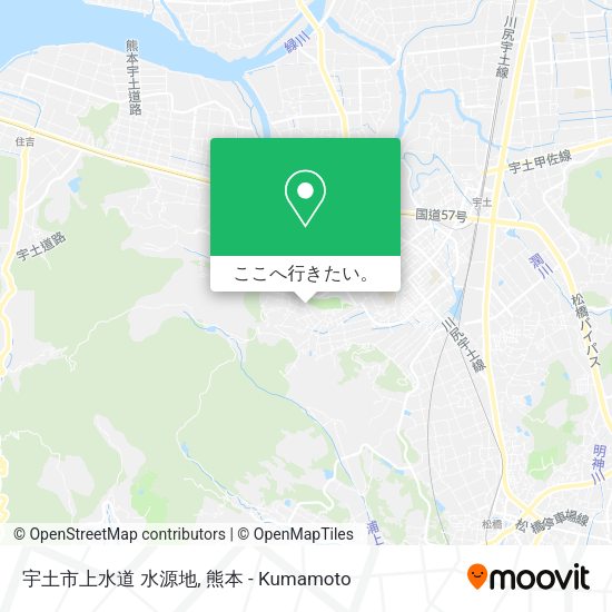 宇土市上水道 水源地地図