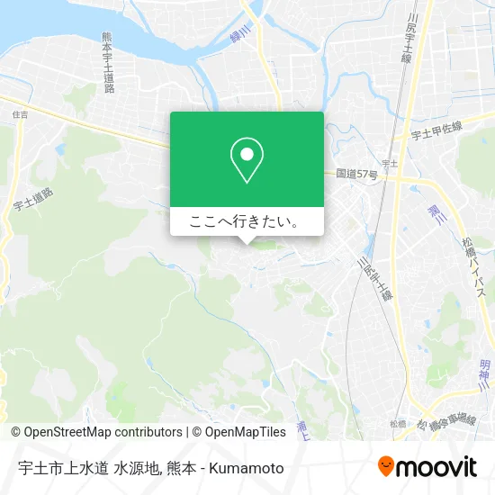 宇土市上水道 水源地地図