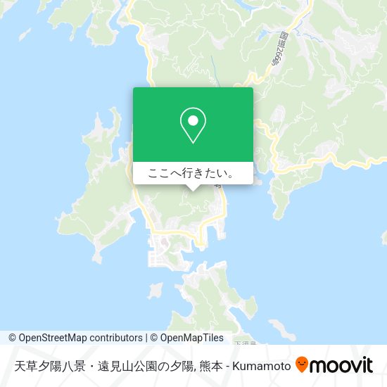 天草夕陽八景・遠見山公園の夕陽地図