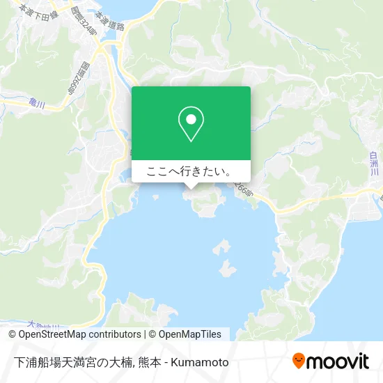 下浦船場天満宮の大楠地図