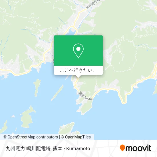 九州電力 鳴川配電塔地図