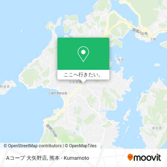 Aコープ 大矢野店地図